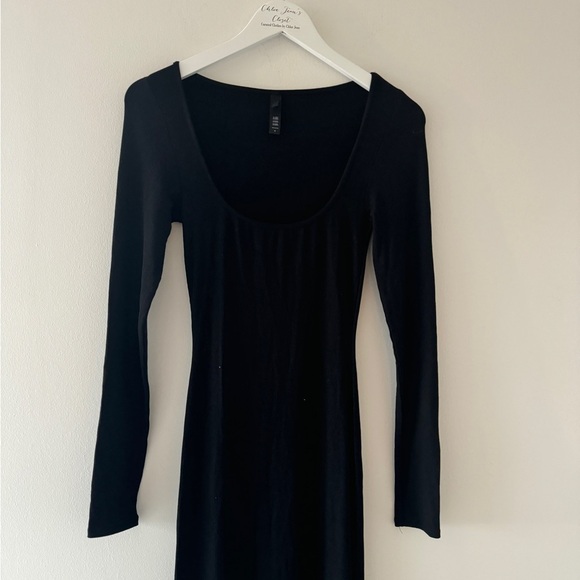 SKIMS Black Lounge Long Sleeve Maxi Dress S - Picture 8 of 8